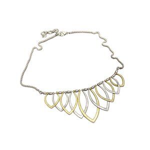 Lucky Brand Petals Necklace Two Tone Metal with Extender 18-20in